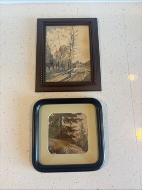 Studio McGee Target Framed Landscape Wall Art Set in Brown and Black